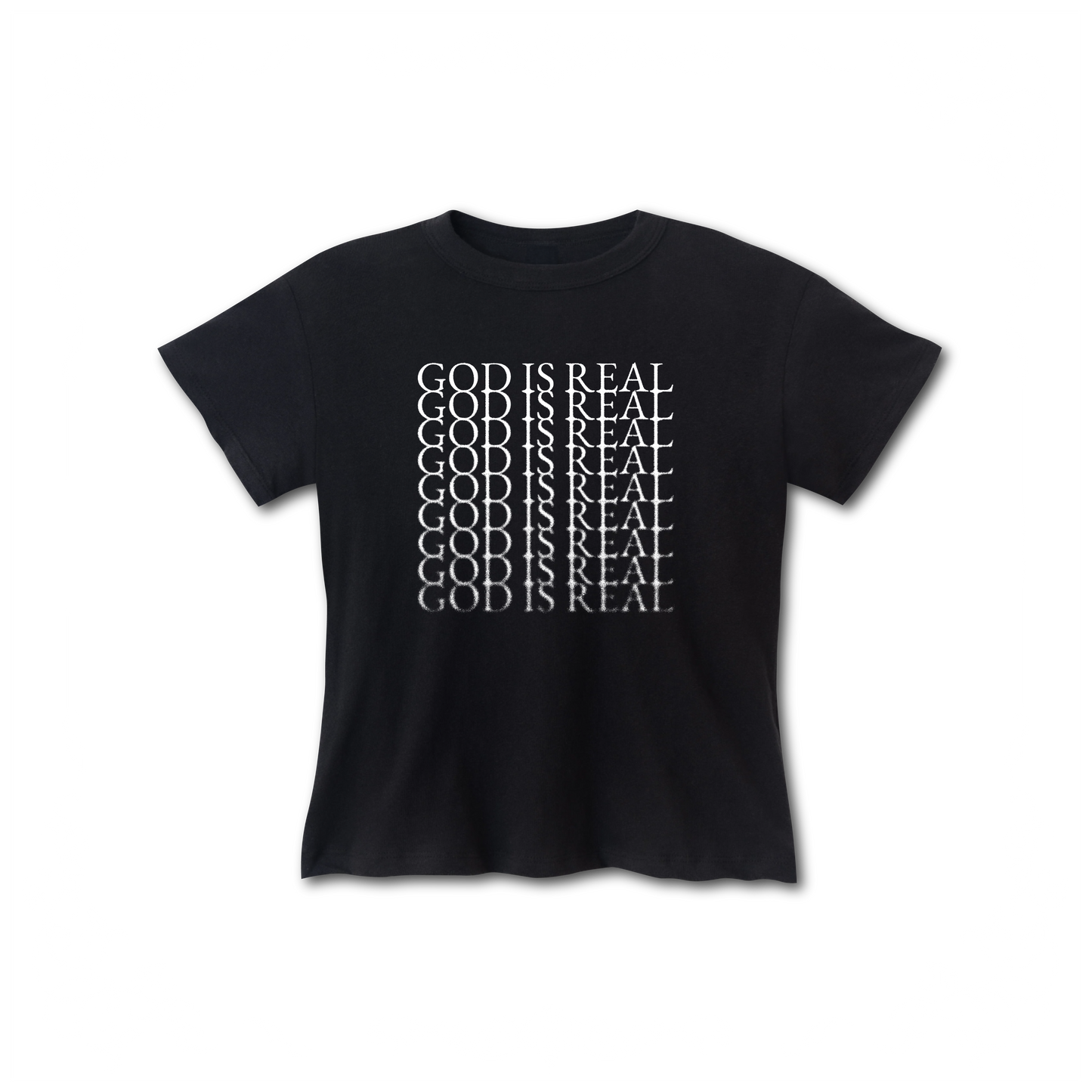 GOD IS REAL x9 FITTED BABY TEE