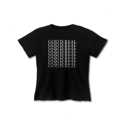 GOD IS REAL x9 FITTED BABY TEE